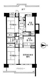 けやき通り南四番館 11階3LDKの間取り