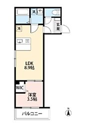 ベストステージ谷塚南 1LDKの間取図画像