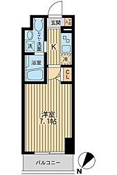 HF関内レジデンス 1Kの間取図画像