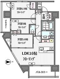 ザ・パークハウス中野坂上レジデンス 3LDKの間取図画像