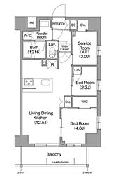 コンフォリア東葛西 4階2SLDKの間取り