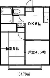 エステートピアサンマーチ 2DKの間取図画像