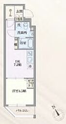 グランパセオ門前仲町 4階1DKの間取り