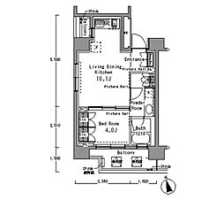 パークアクシス渋谷桜丘WEST 1LDKの間取図画像