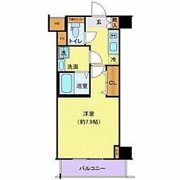 JR山手線 田端駅 徒歩4分の賃貸マンション 2階1Kの間取り