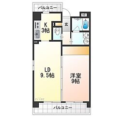 アーバネックス尼崎東難波 1LDKの間取図画像
