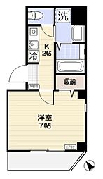 ソレイユ蔵前 1Kの間取図画像
