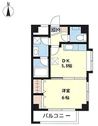クレーテ2篠崎 1DKの間取図画像
