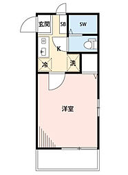 キャッスル鷺沼 1Kの間取図画像