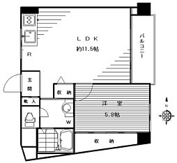 東山サンハイツ 1LDKの間取図画像