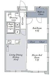 La Douceur文京大塚WEST 4階2LDKの間取り