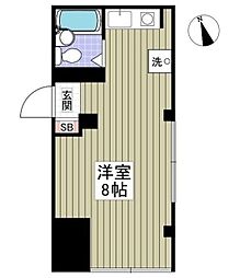 グランモア三光町 ワンルームの間取図画像