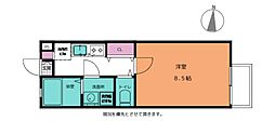 アフェット院内2 1Kの間取図画像