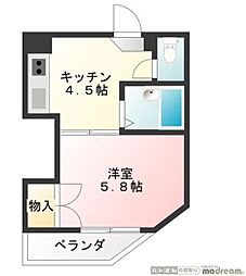 サンライズコーポ町田 1Kの間取図画像