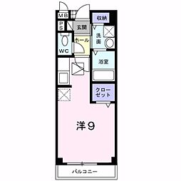 ベルアルモニー1番館 ワンルームの間取図画像