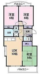 ヴィレッジ花みずき 3LDKの間取図画像