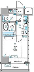 ジェノヴィア浅草3グリーンヴェール 1Kの間取図画像