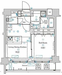 ラフィスタときわ台 1LDKの間取図画像