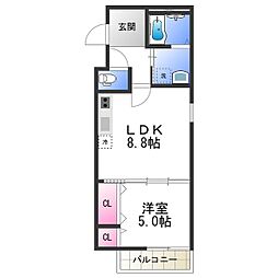 フジパレスSuneight1 1LDKの間取図画像