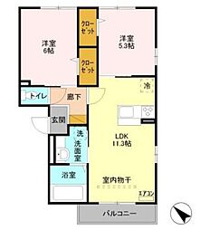ロイヤルパレス2番館 2LDKの間取図画像