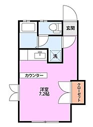 クレセントラネージュ ワンルームの間取図画像