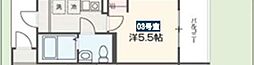 MELLAS相模原 1Kの間取図画像