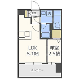 ドゥーエ赤坂 1LDKの間取図画像