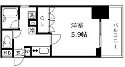 プレール・ドゥーク八丁堀 1Kの間取図画像