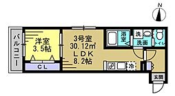 AJ八千代台北 1LDKの間取図画像