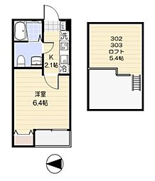 エクセラン柴又 1Kの間取図画像