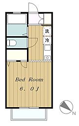 パルフラット町田 1Kの間取図画像