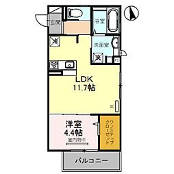 ベルメゾン池田 1LDKの間取図画像