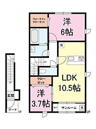 ロサージュ3 2LDKの間取図画像