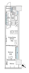 ロイヤルパークス有明 1LDKの間取図画像