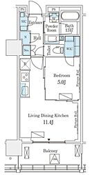 ロイヤルパークス品川 1LDKの間取図画像