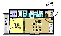コンフォート薬園台 1LDKの間取図画像