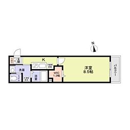 サニーフォレスト新中野 1Kの間取図画像