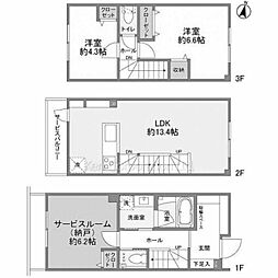 リムテラス高輪 2SLDKの間取図画像