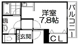 フォレストハイム牧野 ワンルームの間取図画像