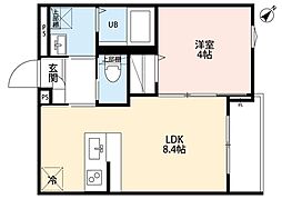 robot home 西八王子II(ロボットホーム ニシハチオウジツー) 1LDKの間取図画像