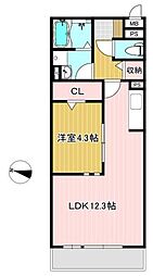 OTT'sHIROA 1LDKの間取図画像