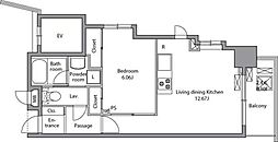 RESIDIAIRIYA 1LDKの間取図画像
