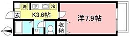 パークホーム芦花 1Kの間取図画像