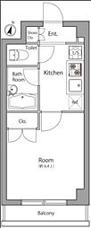 ユナイテットグロー西落合 1Kの間取図画像
