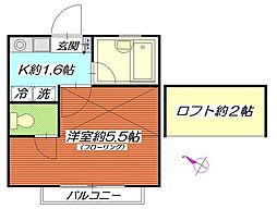 ブランニュー・高島台 1Kの間取図画像