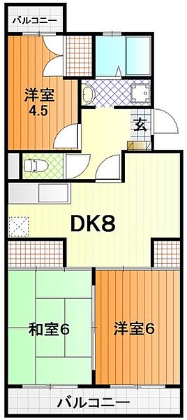 泉ハイツ 203｜静岡県富士宮市泉町(賃貸マンション3DK・2階・59.05㎡)の写真 その2