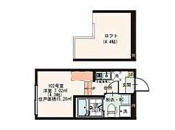 ハーモニーテラス青戸 1Kの間取図画像
