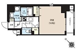 グランカーサ日本橋浜町 1Kの間取図画像