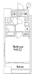 プレール・ドゥーク水天宮 1Kの間取図画像