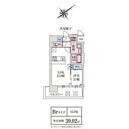 スプランディッド堺東DUE 1LDKの間取図画像